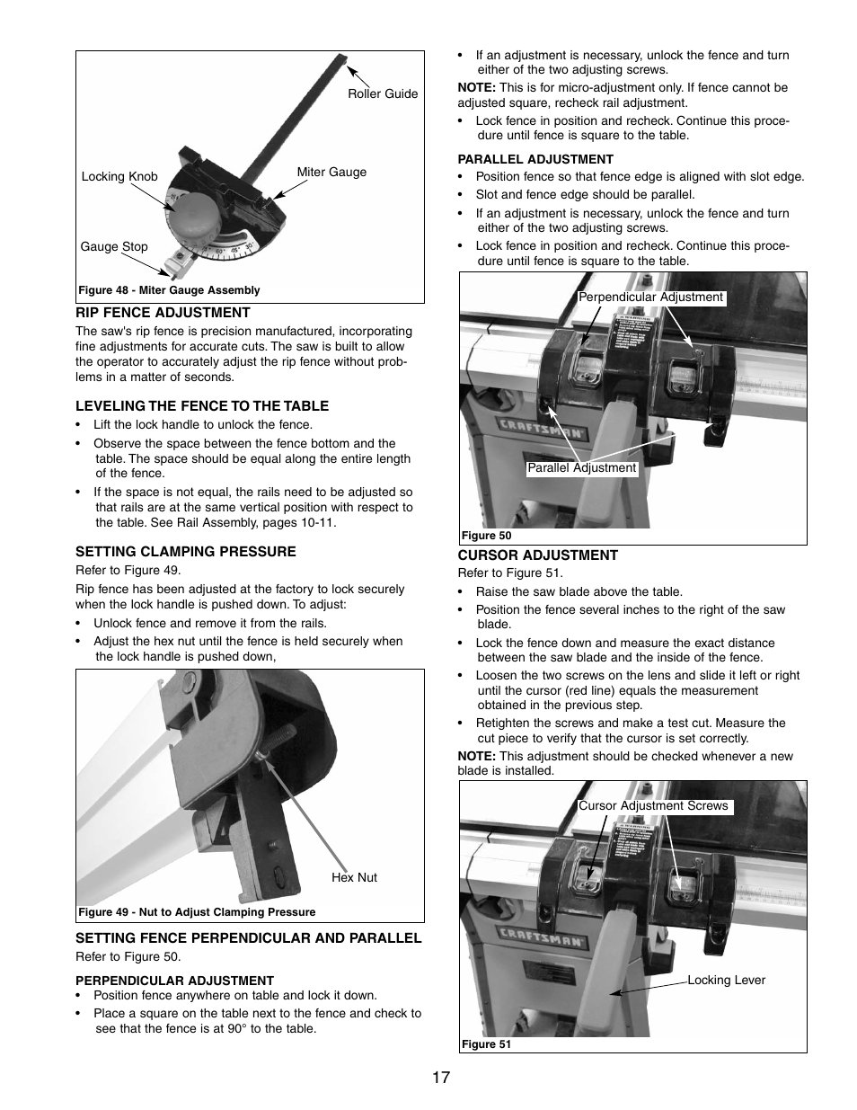 Craftsman CONTRACTOR 351.21833 User Manual | Page 17 / 36