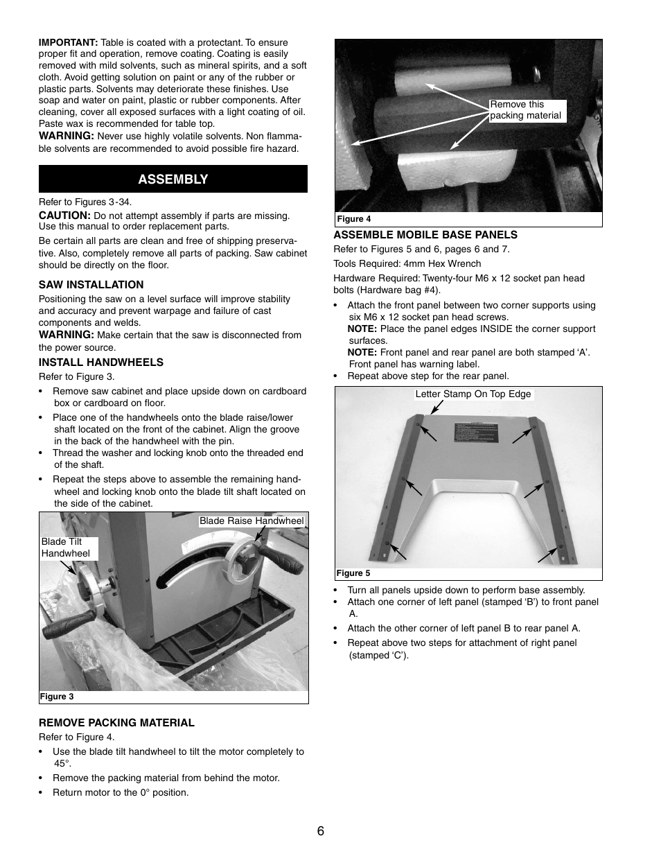 Assembly | Craftsman CONTRACTOR 351.21833 User Manual | Page 6 / 36