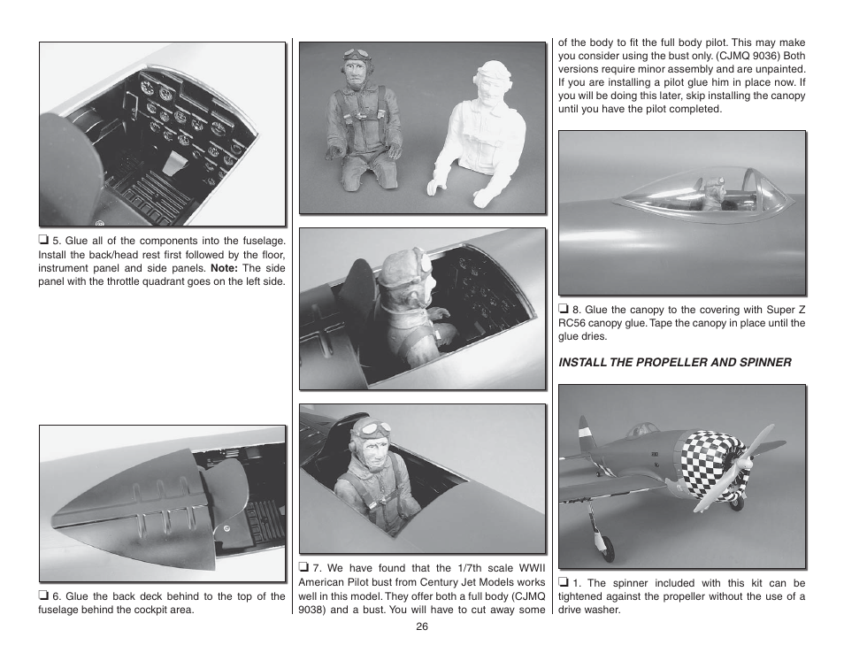 Install the propeller and spinner | Top Flite TOPA0955 User Manual | Page 26 / 36