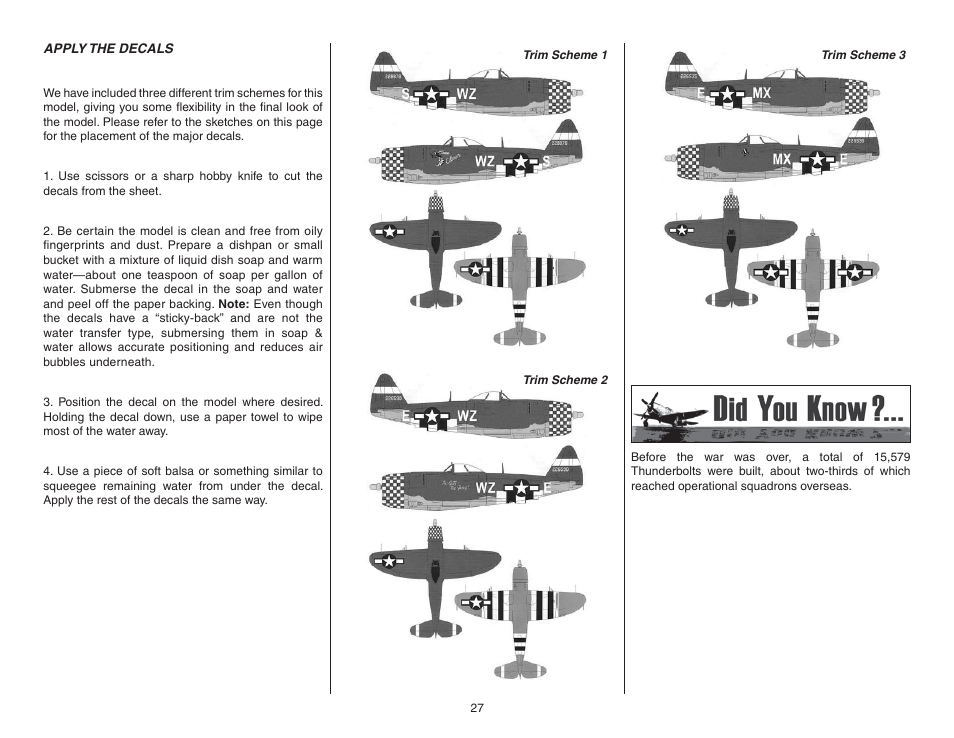 Apply the decals | Top Flite TOPA0955 User Manual | Page 27 / 36