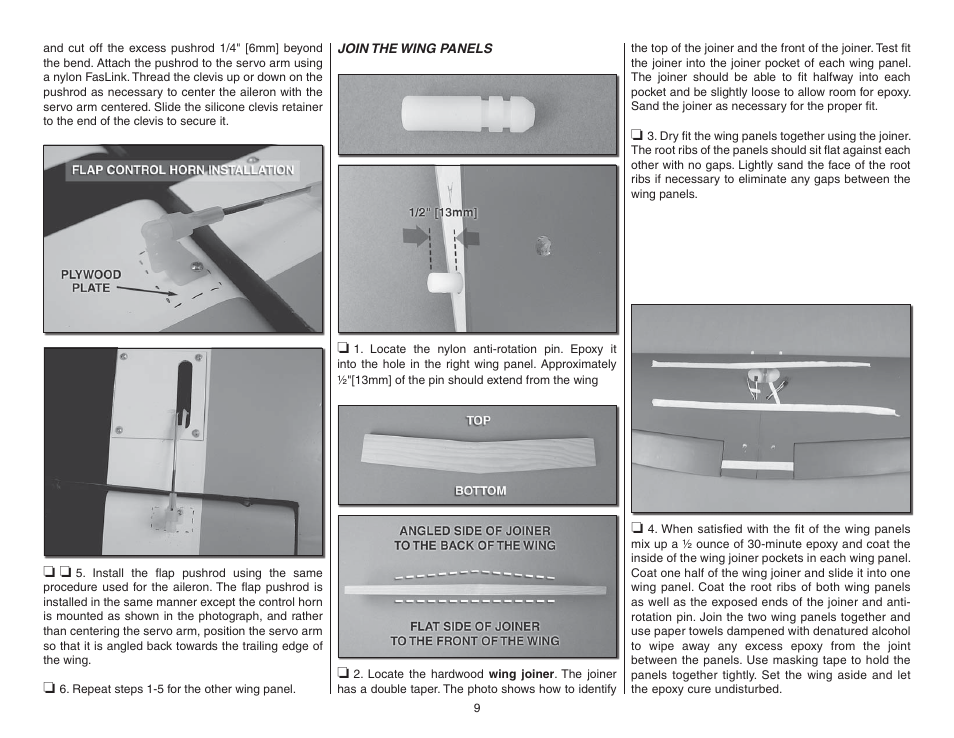 Join the wing panels | Top Flite TOPA0955 User Manual | Page 9 / 36