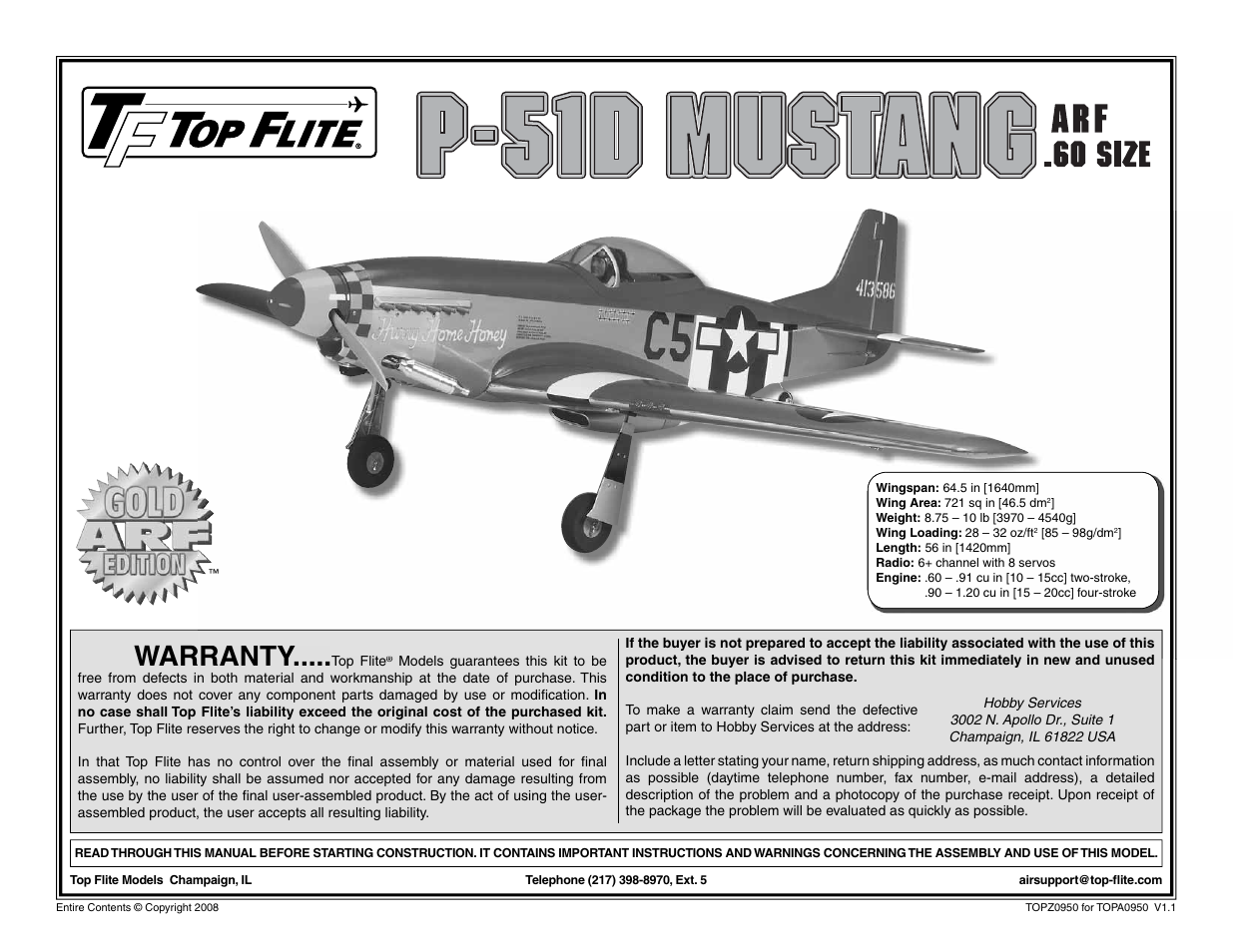 Top Flite TOPA0950 User Manual | 32 pages