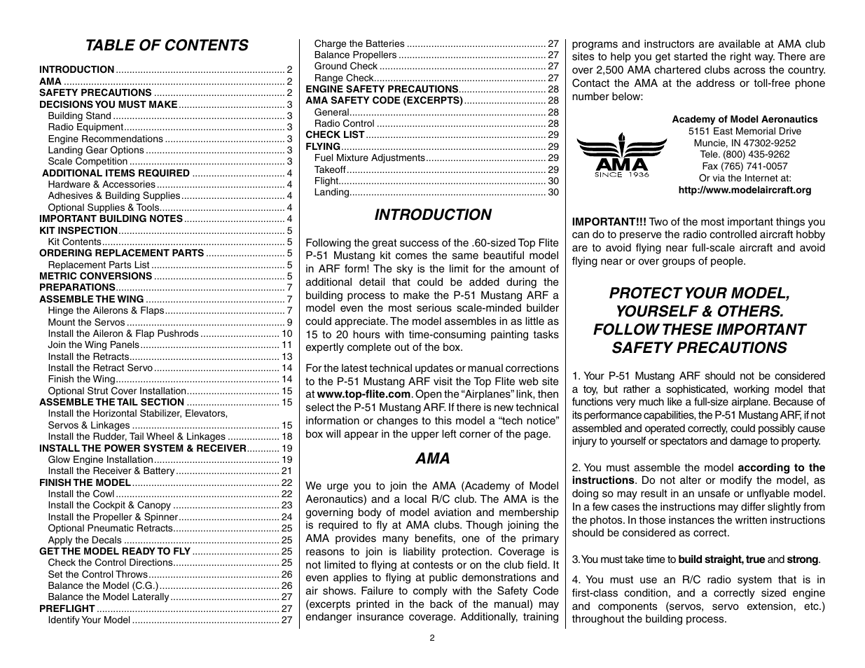 Top Flite TOPA0950 User Manual | Page 2 / 32