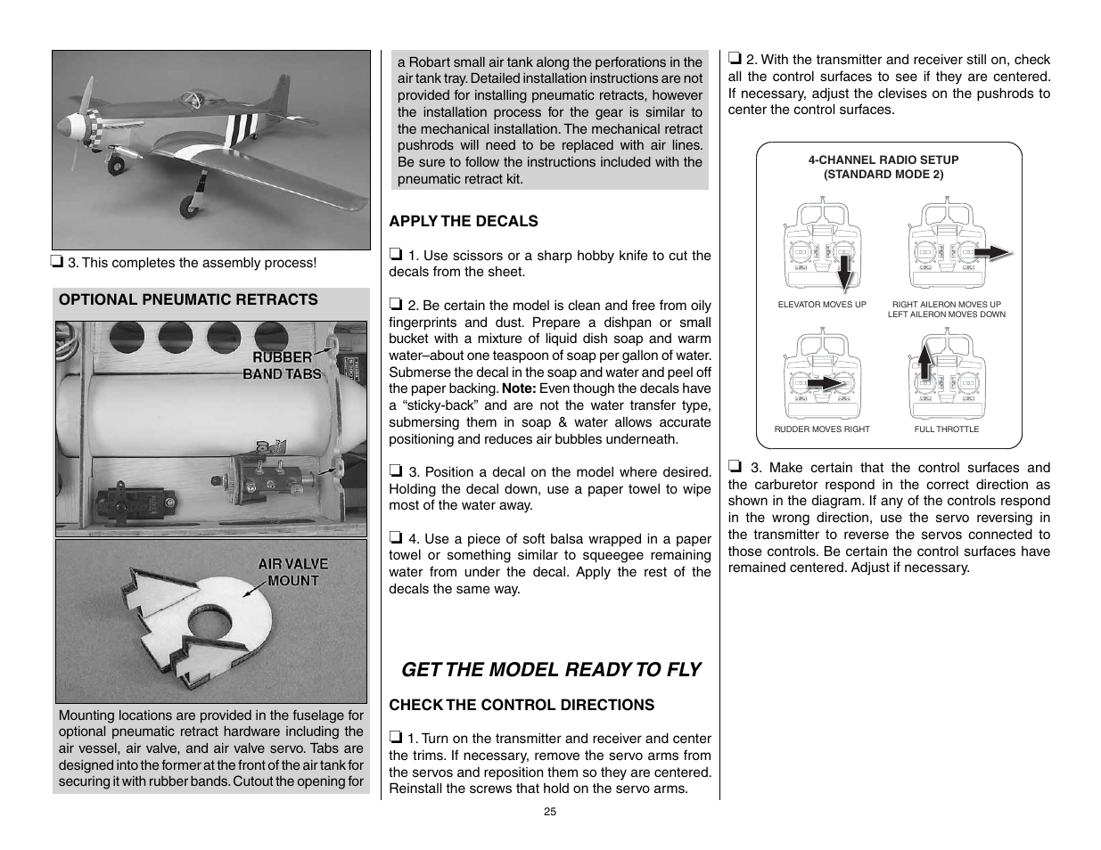 Get the model ready to fly | Top Flite TOPA0950 User Manual | Page 25 / 32