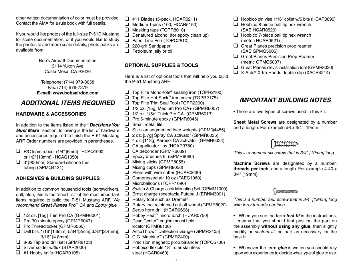 Top Flite TOPA0950 User Manual | Page 4 / 32