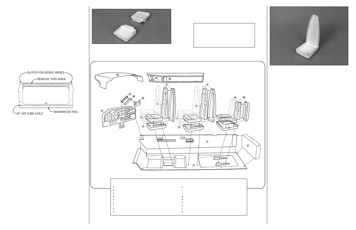 Plastic parts list detailing parts list | Top Flite TOPQ8402 User Manual | Page 2 / 2
