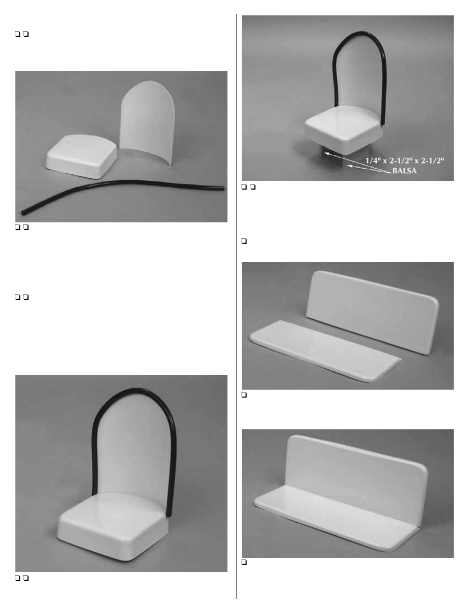 Assemble the seats | Top Flite TOPQ8409 User Manual | Page 2 / 4