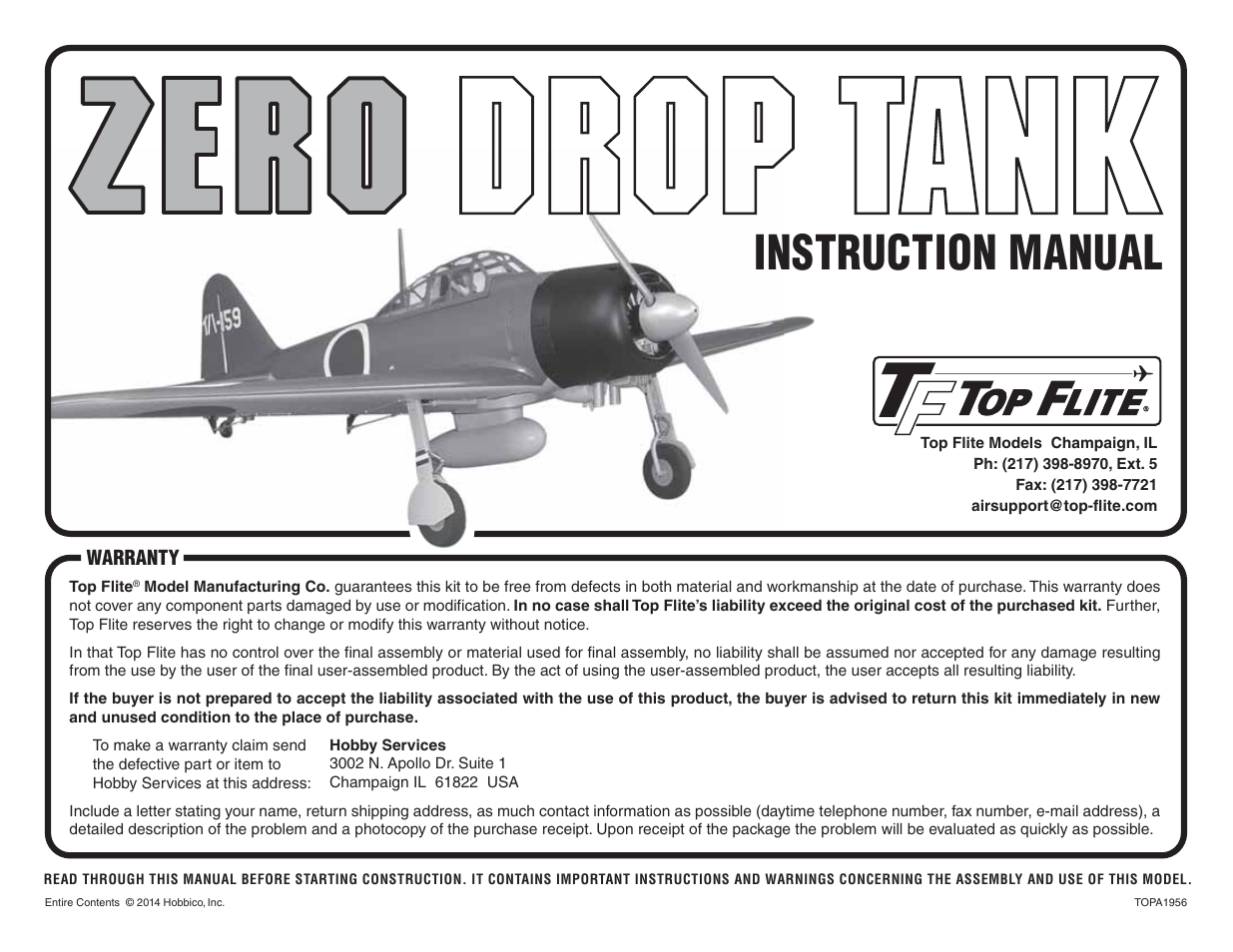 Top Flite TOPA1956 User Manual | 8 pages