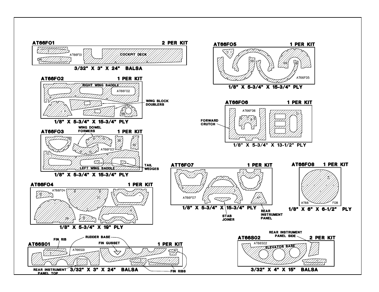 Die-cut patterns | Top Flite TOPA0130 User Manual | Page 6 / 52
