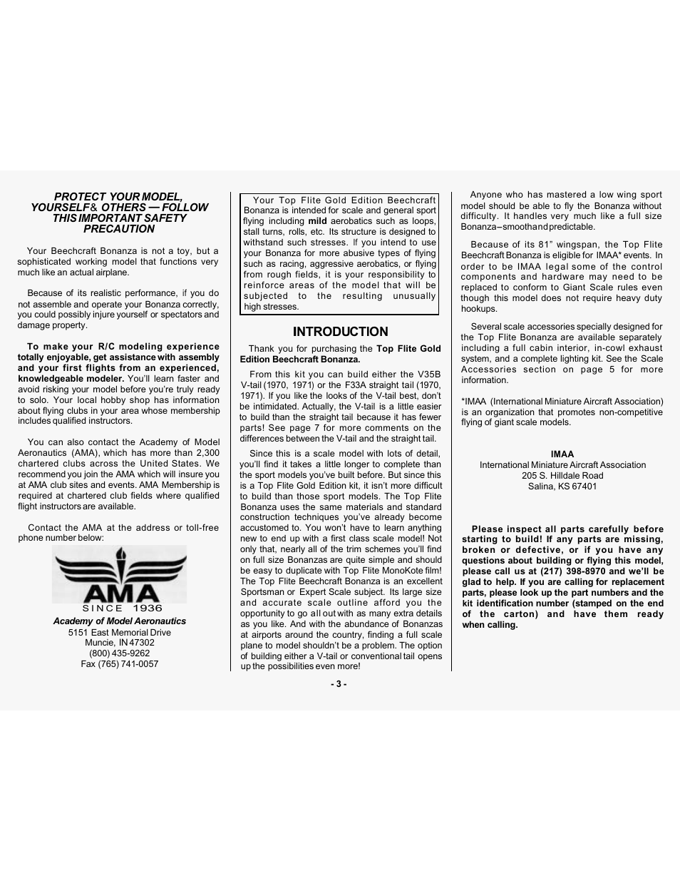 Ntroductlon | Top Flite TOPA0305 Part 1 User Manual | Page 4 / 37
