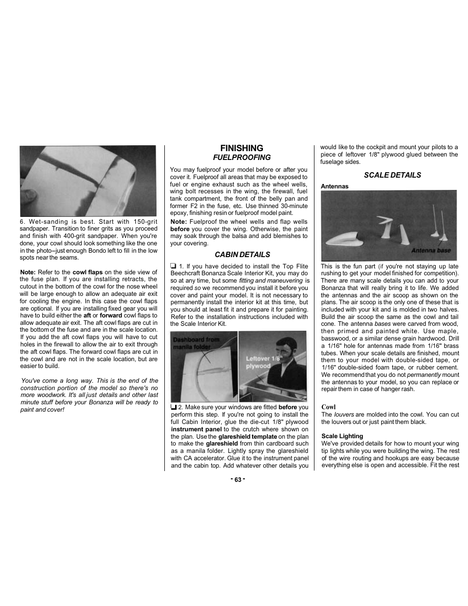 Finishing | Top Flite TOPA0305 Part 2 User Manual | Page 27 / 36