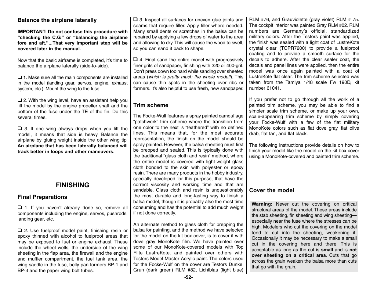 Top Flite TOPA0150 User Manual | Page 52 / 65