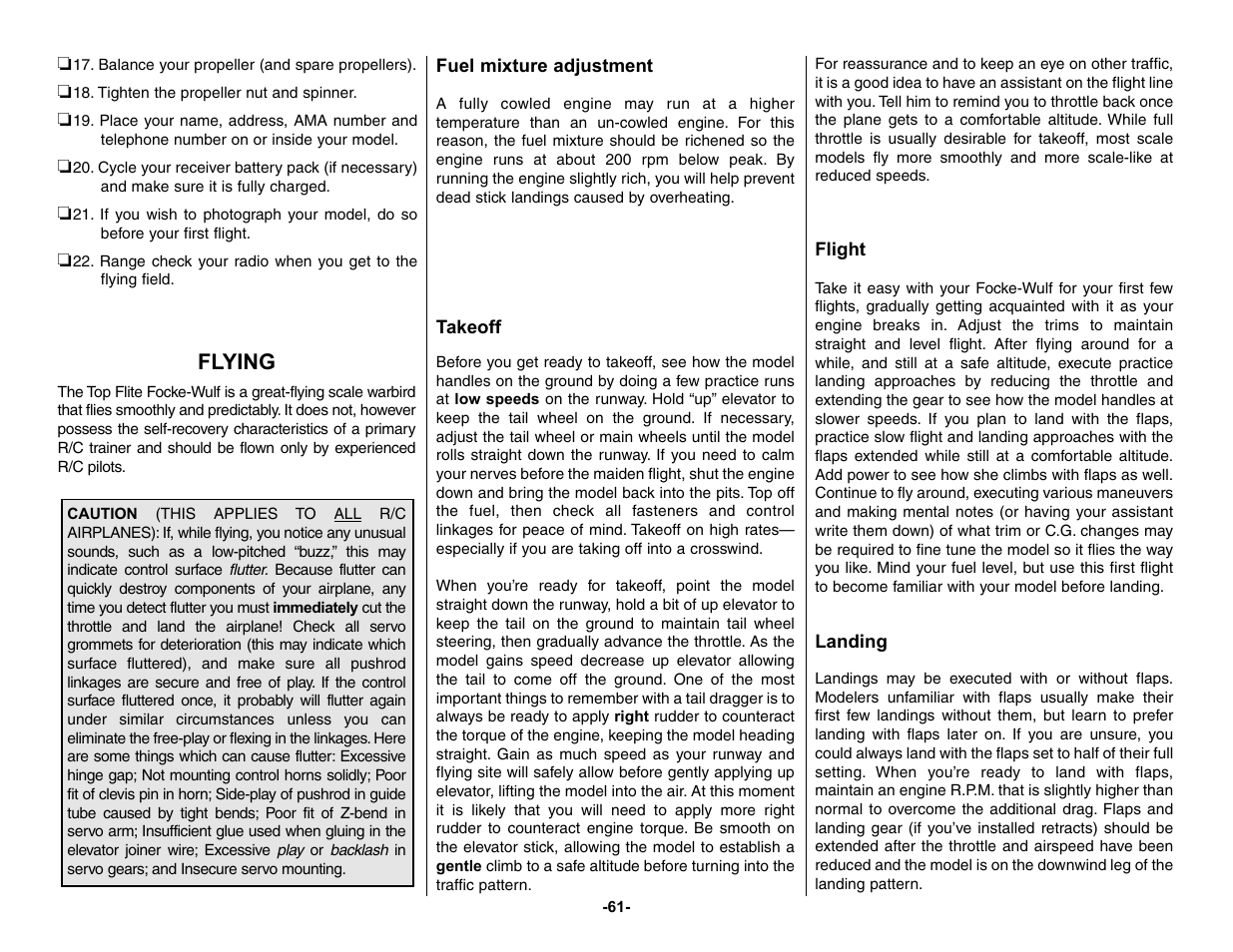 Top Flite TOPA0150 User Manual | Page 61 / 65