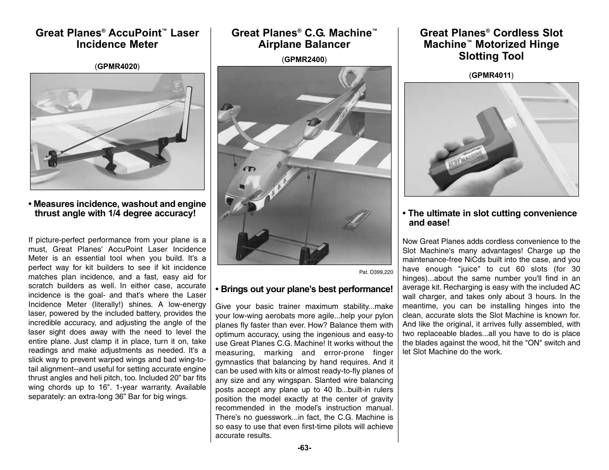 Top Flite TOPA0150 User Manual | Page 63 / 65