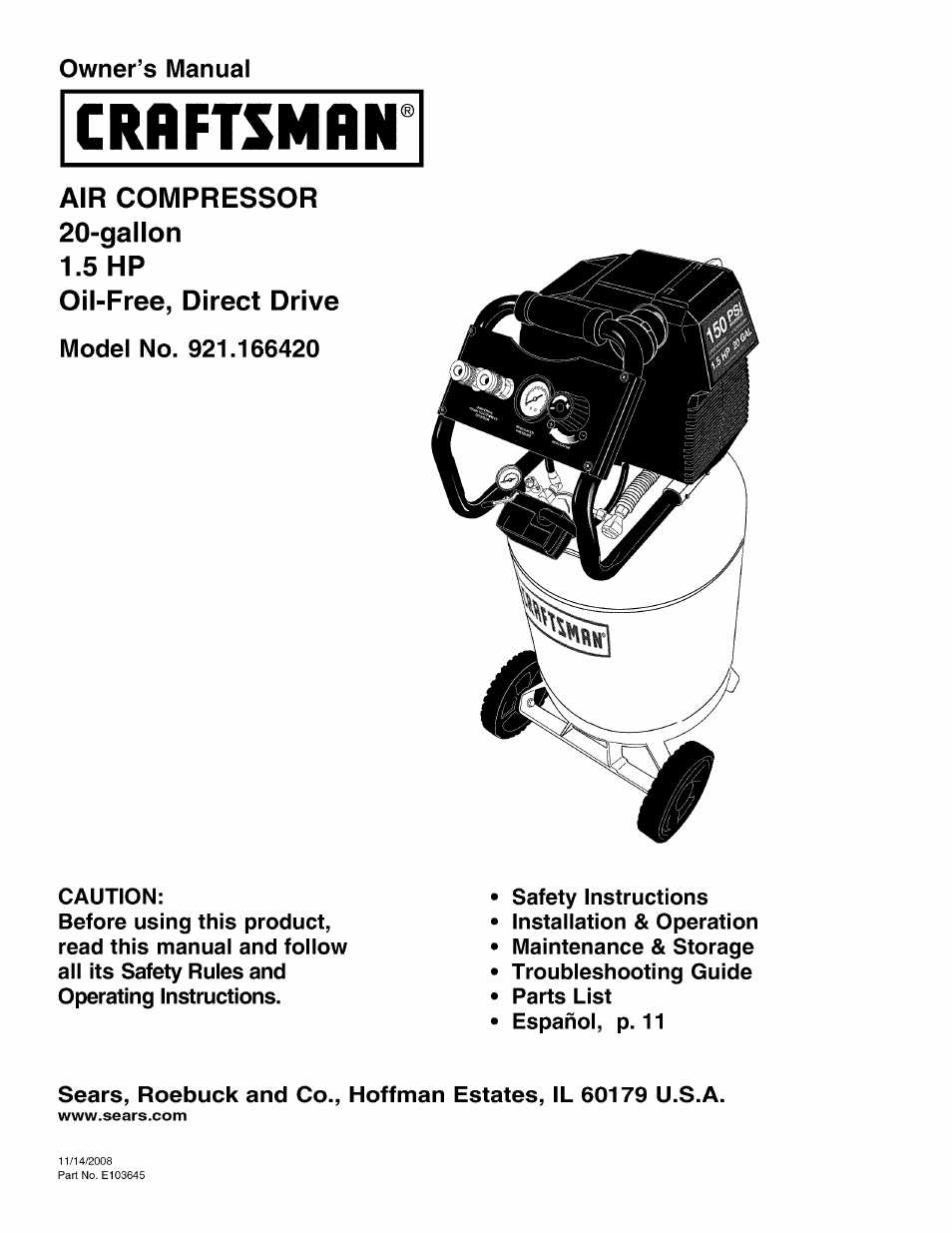 Craftsman 921.166420 User Manual | 24 pages