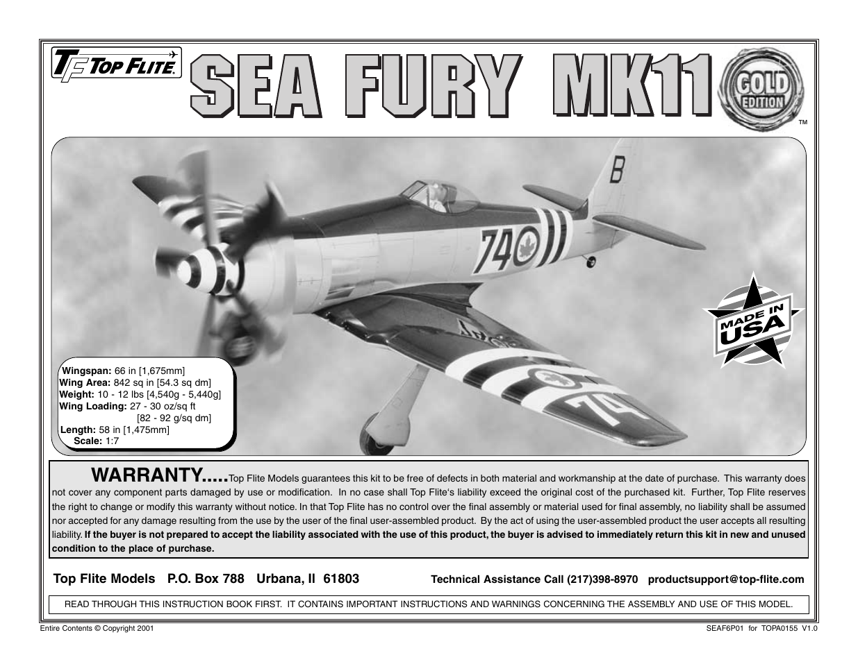 Top Flite TOPA0155 User Manual | 70 pages