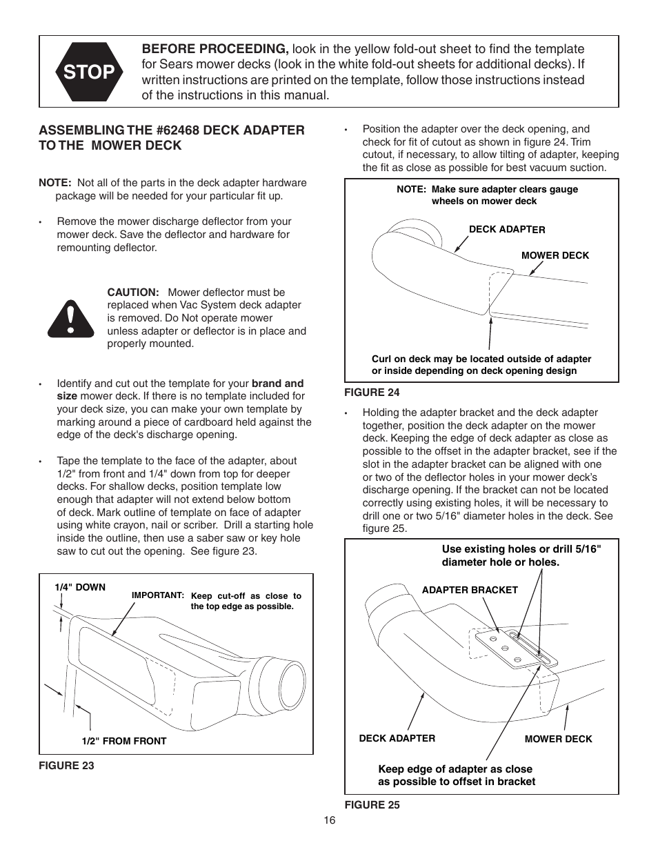 Stop | Craftsman MONSTER 486.245071 User Manual | Page 16 / 28