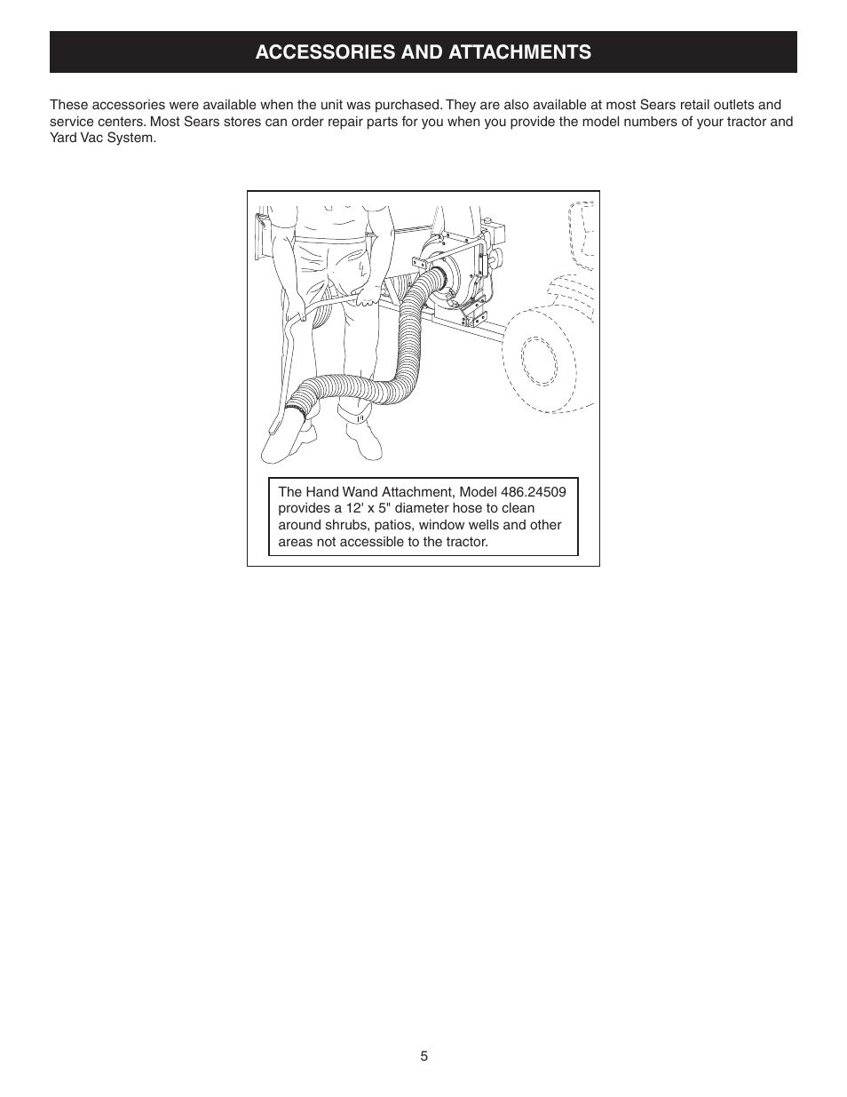 Accessories and attachments | Craftsman MONSTER 486.245071 User Manual | Page 5 / 28