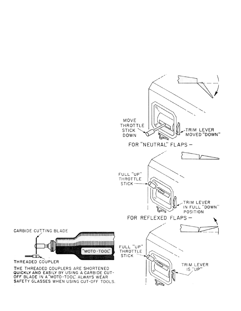 For "down" flap deployment | Top Flite Antares User Manual | Page 16 / 19