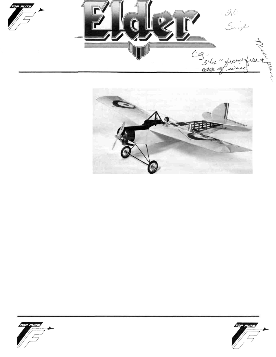 Top Flite Elder 20 User Manual | 12 pages