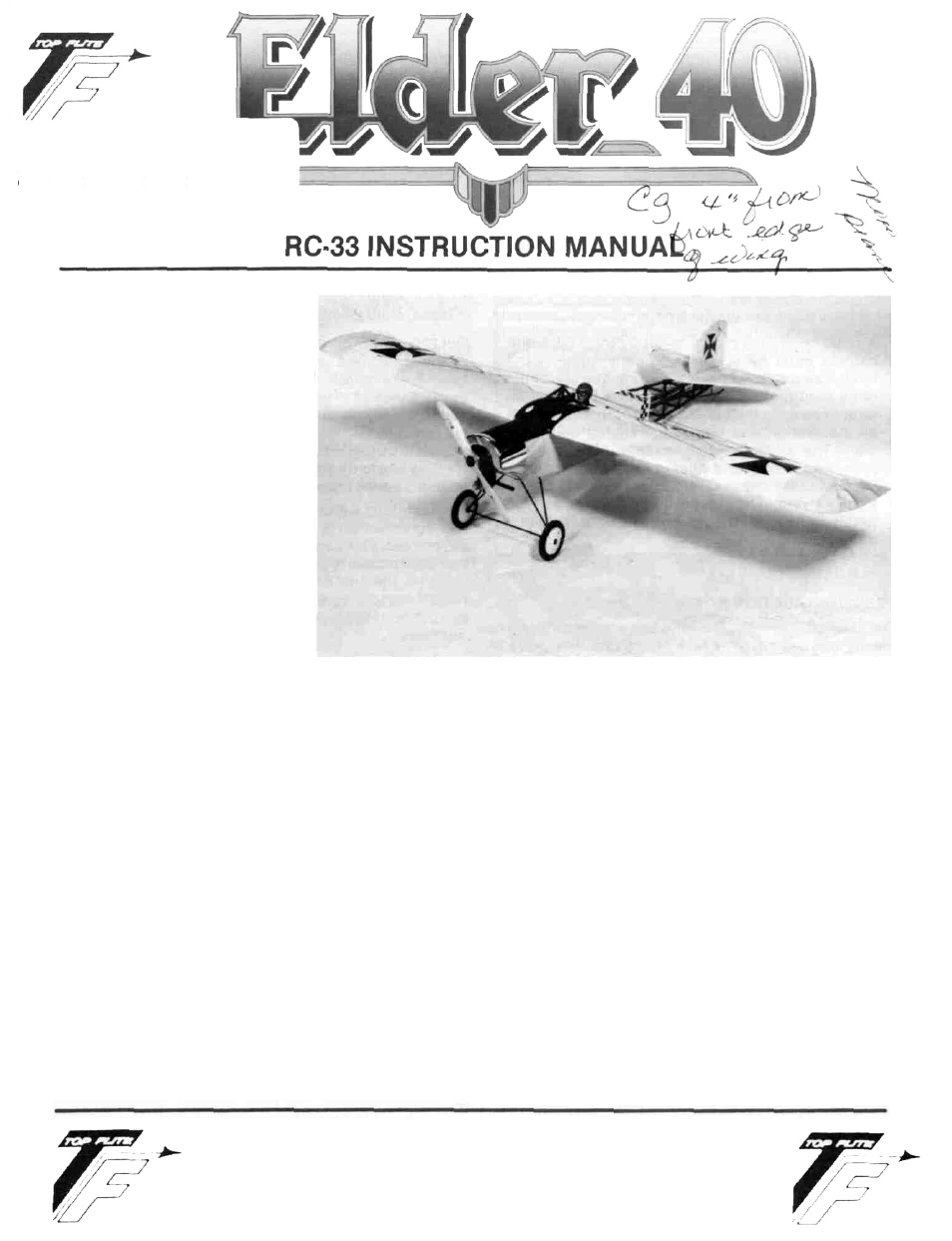 Top Flite Elder 40 User Manual | 15 pages
