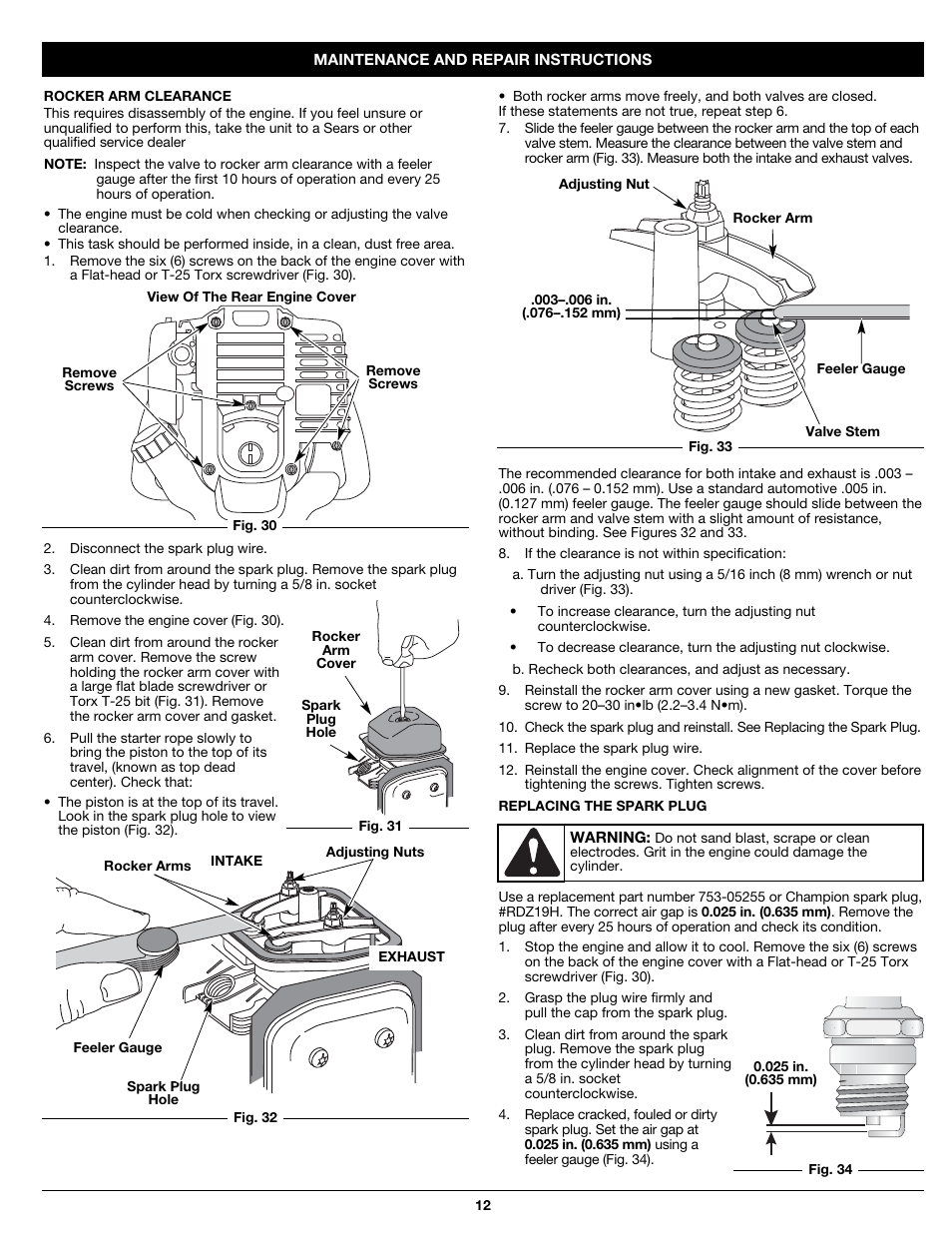 Craftsman 316.79194 User Manual | Page 12 / 36