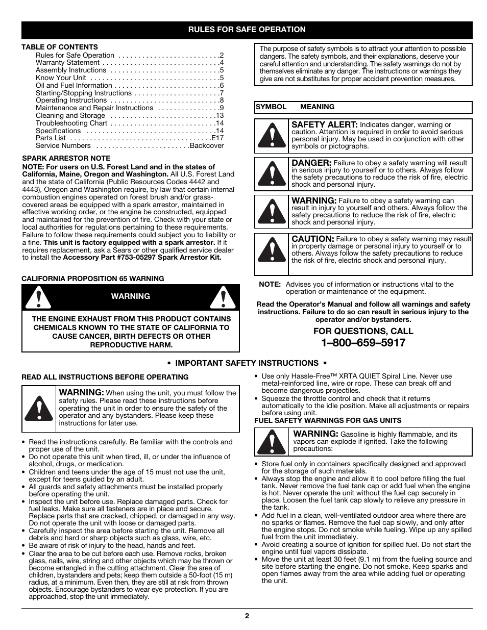 Craftsman 316.79194 User Manual | Page 2 / 36