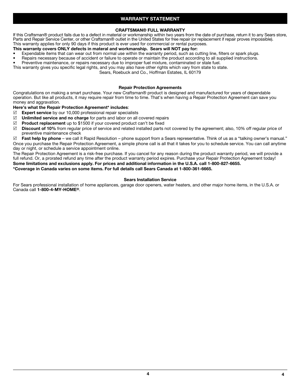 Craftsman 316.79194 User Manual | Page 4 / 36