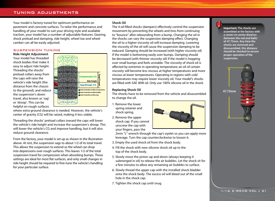 Tuning adjustments | Traxxas 71074-1 User Manual | Page 21 / 28