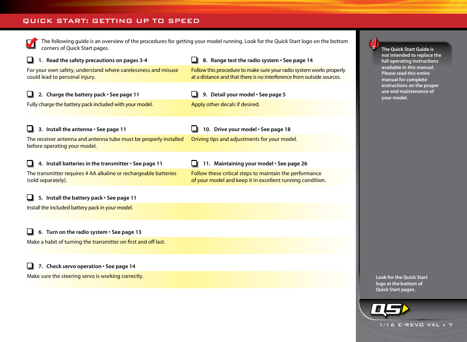 Quick start: getting up to speed | Traxxas 71074-1 User Manual | Page 7 / 28