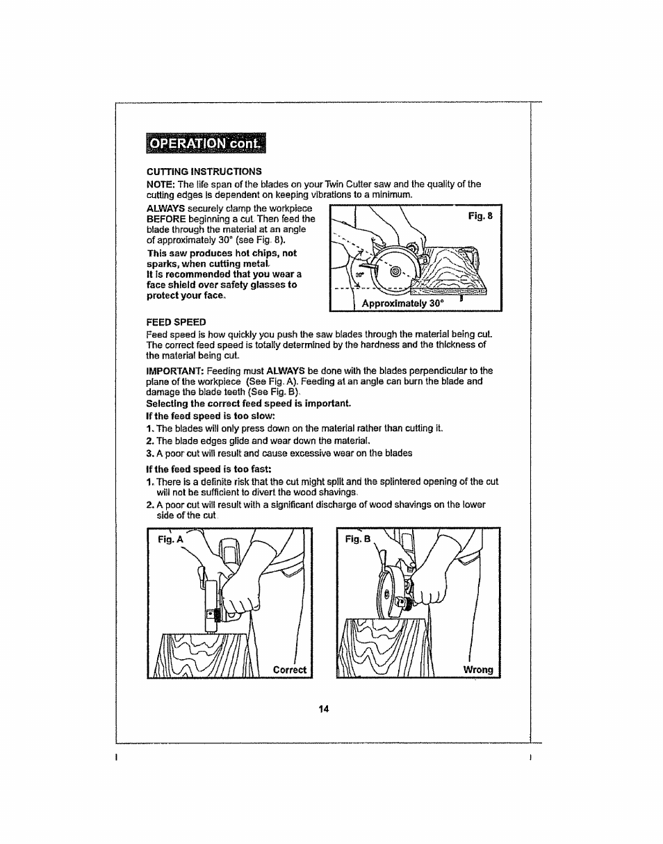 Operation cont | Craftsman 286.25574 User Manual | Page 14 / 48