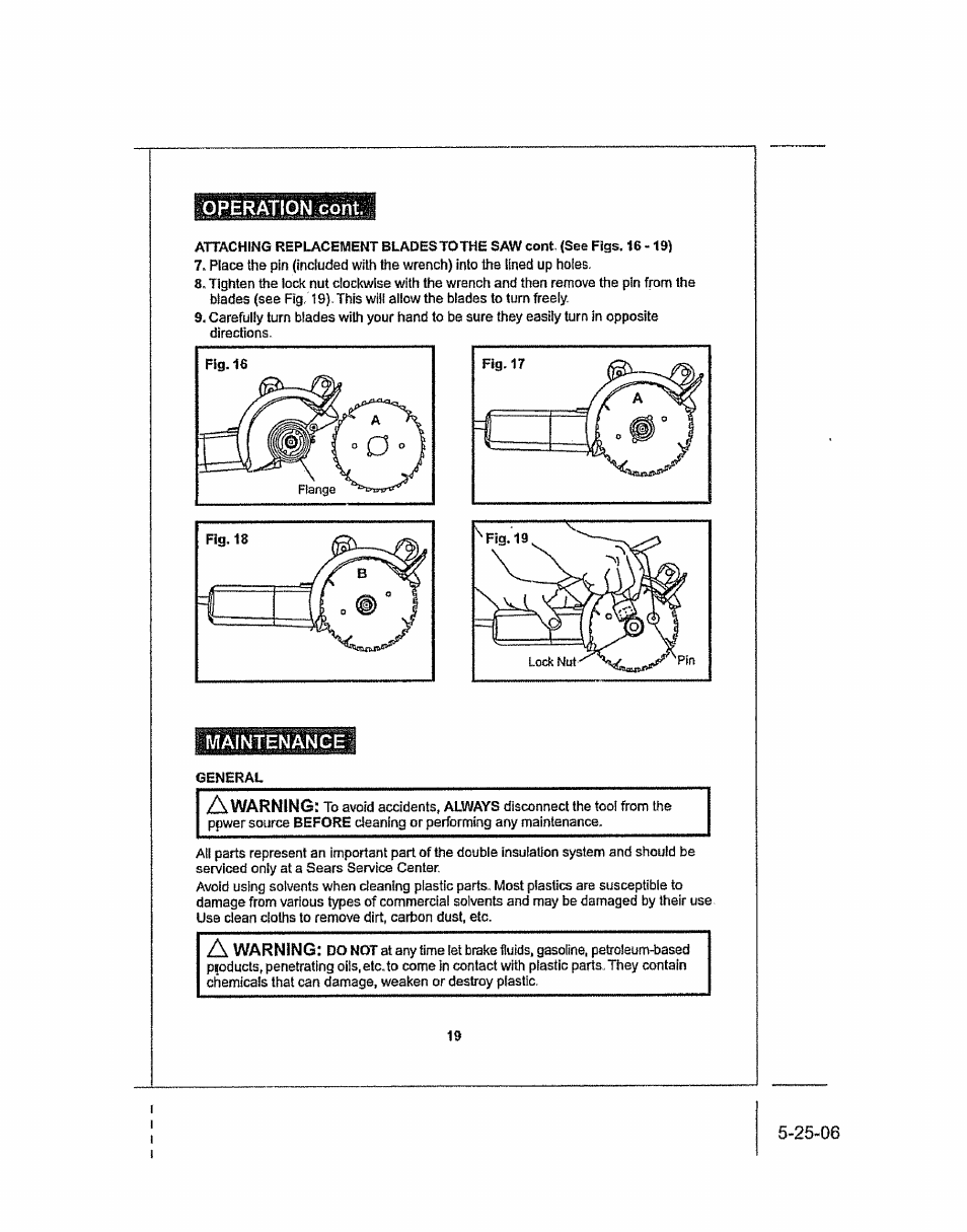 Maintenance | Craftsman 286.25574 User Manual | Page 19 / 48