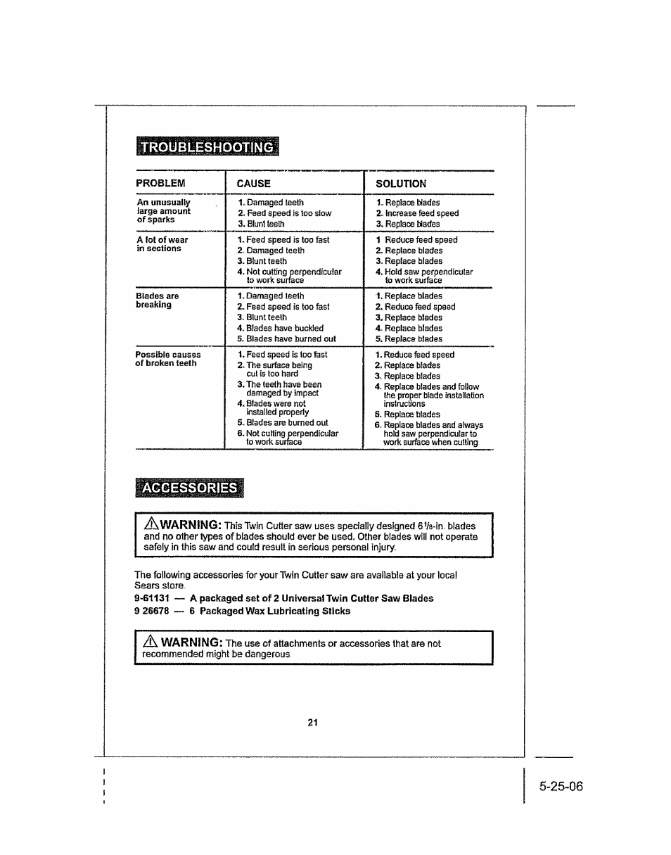 Troubleshooting, Isema, Arning | Warning | Craftsman 286.25574 User Manual | Page 21 / 48