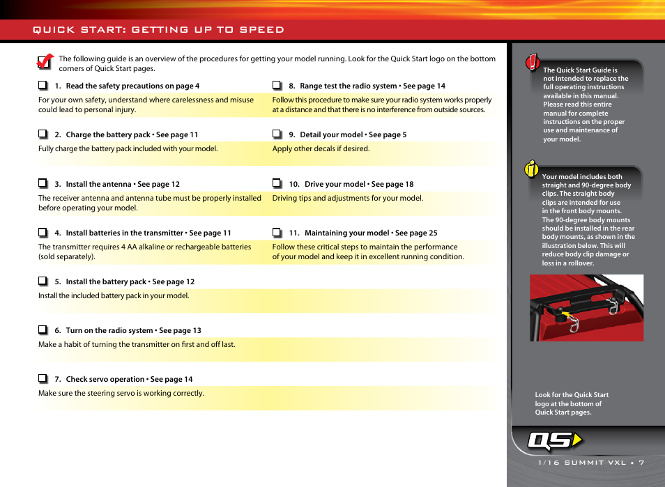 Quick start: getting up to speed | Traxxas 72074-1 User Manual | Page 7 / 28