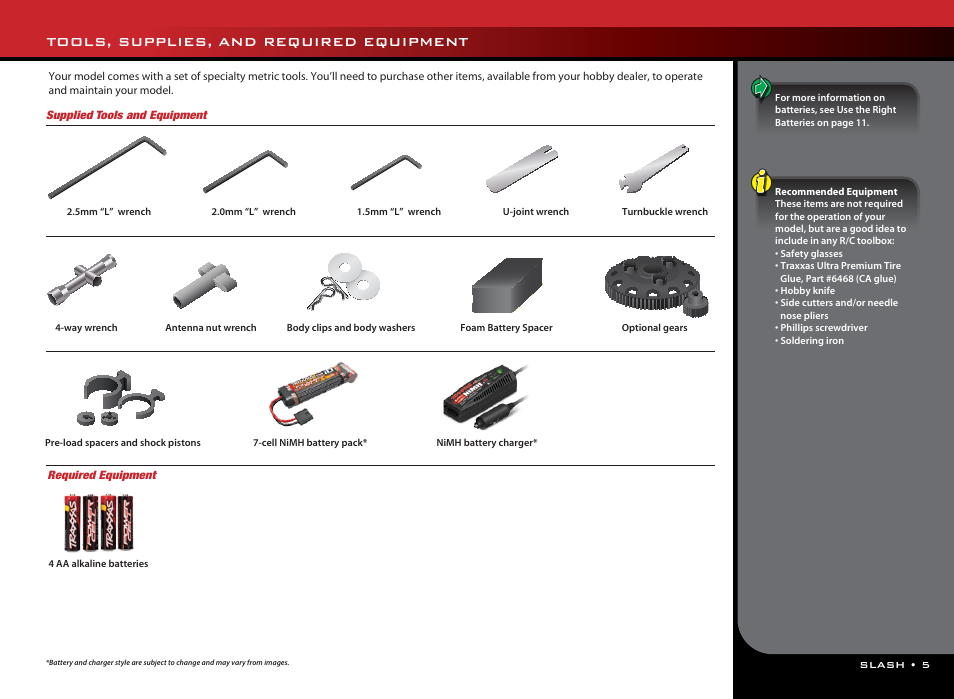 Tools, supplies, and required equipment | Traxxas 58044-1 User Manual | Page 5 / 23