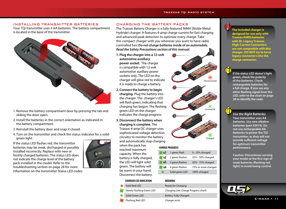 Installing transmitter batteries, Charging the battery packs | Traxxas 39036-1 User Manual | Page 11 / 32