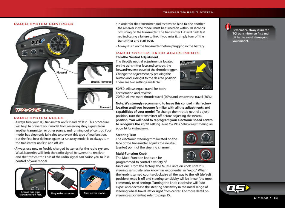 Radio system rules, Radio system basic adjustments, Radio system controls | Traxxas 39036-1 User Manual | Page 13 / 32