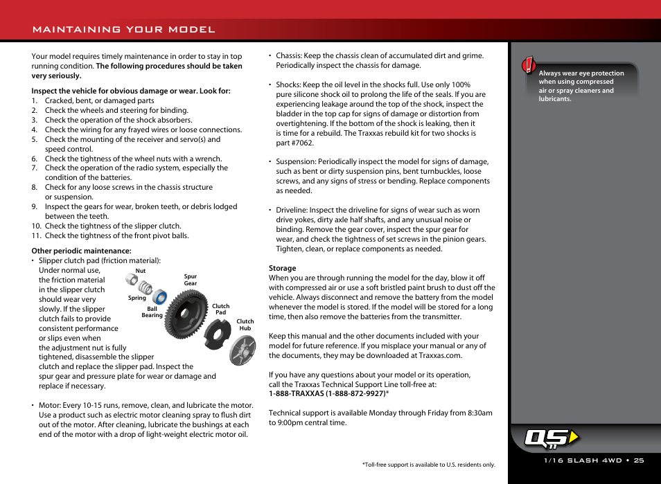 Maintaining your model | Traxxas 70054-1 User Manual | Page 25 / 26