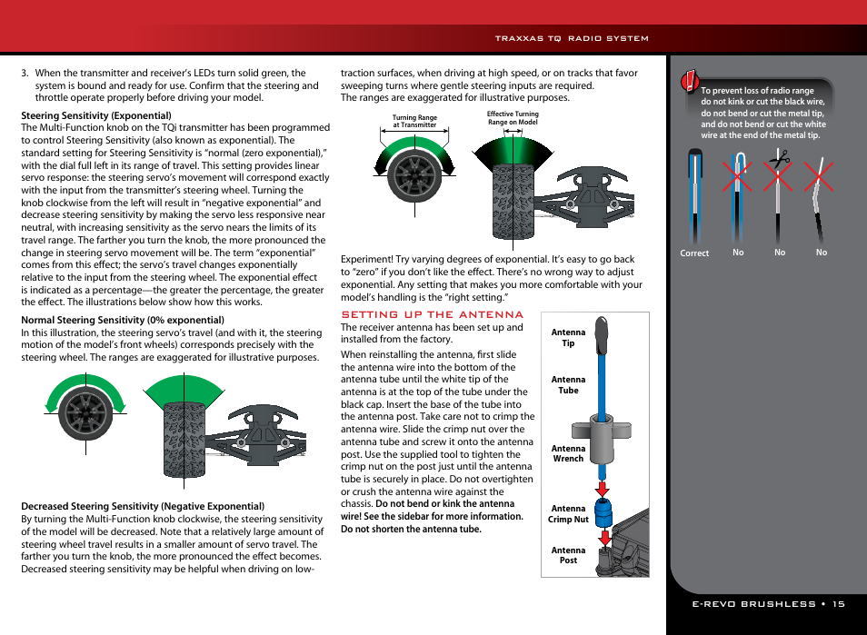 Setting up the antenna | Traxxas 56087-1 User Manual | Page 15 / 36