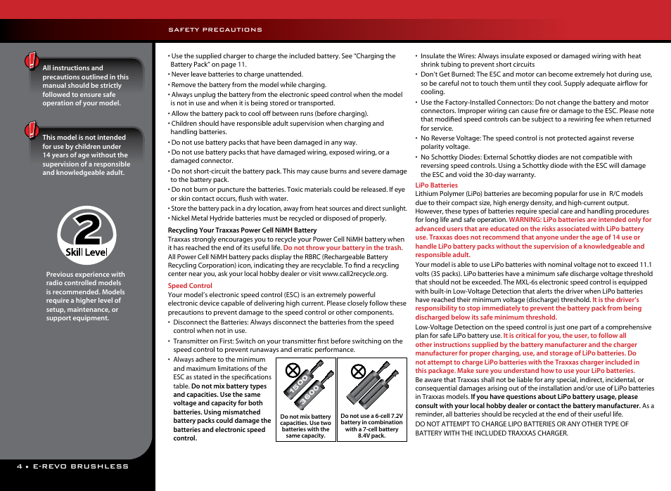 Bluehighway font, Skill level = myriad semi bold | Traxxas 56087-1 User Manual | Page 4 / 36