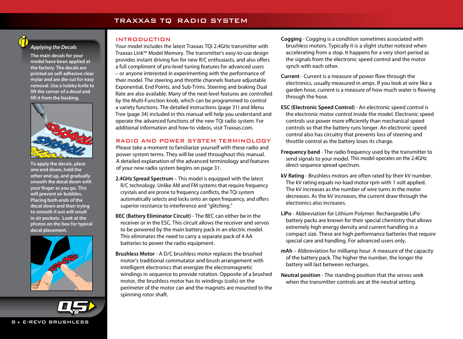 Traxxas tq, Radio system | Traxxas 56087-1 User Manual | Page 8 / 36