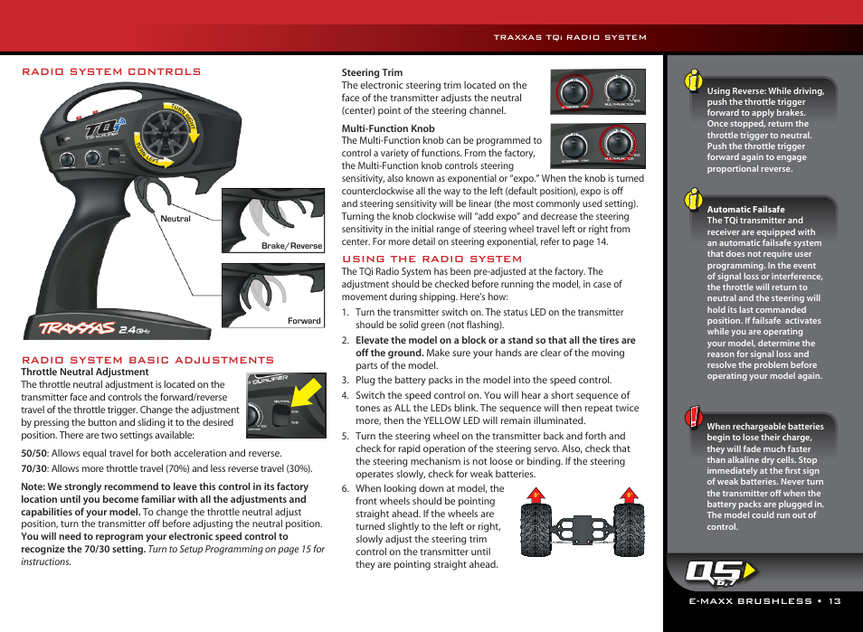 Radio system basic adjustments, Radio system controls, Using the radio system | Traxxas 39087-1 User Manual | Page 13 / 31