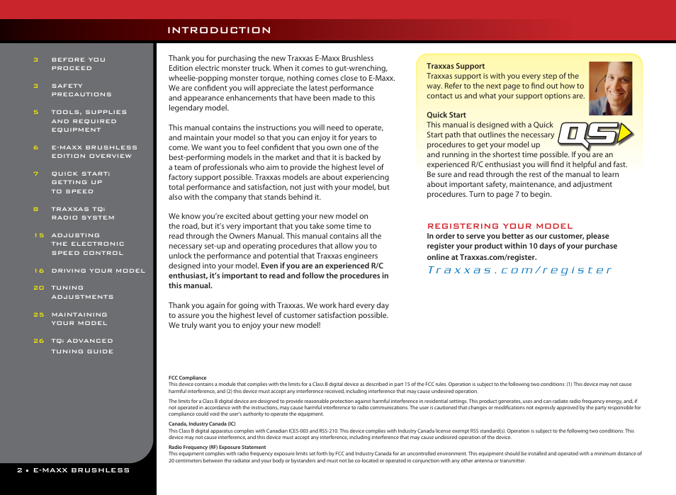 Introduction, Registering your model | Traxxas 39087-1 User Manual | Page 2 / 31