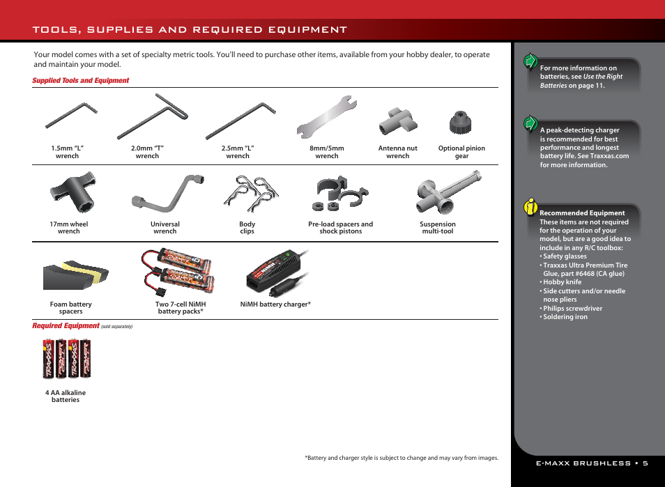 Tools, supplies and required equipment | Traxxas 39087-1 User Manual | Page 5 / 31