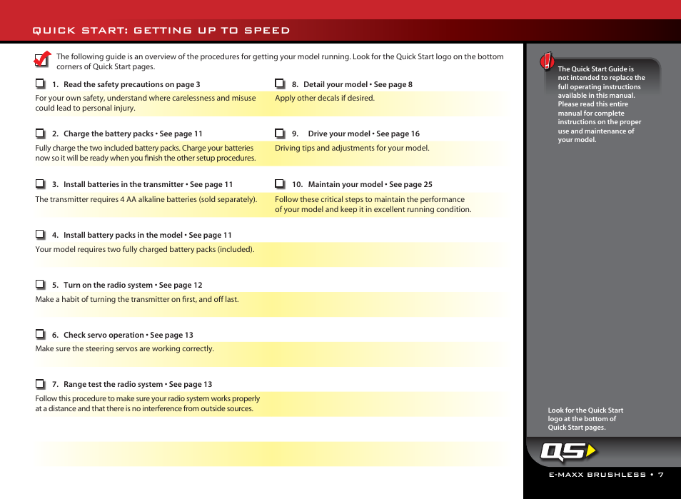 Quick start: getting up to speed | Traxxas 39087-1 User Manual | Page 7 / 31