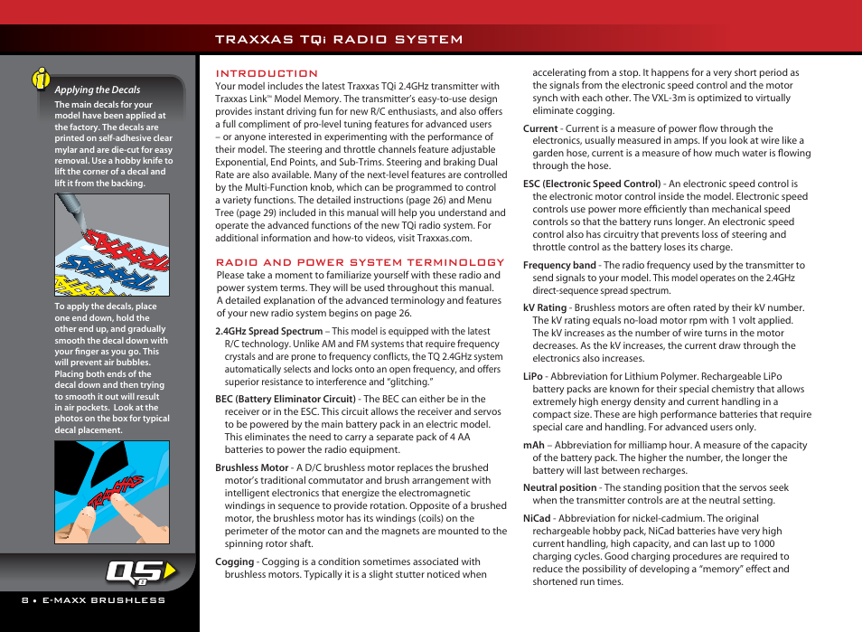 Traxxas tq, Radio system | Traxxas 39087-1 User Manual | Page 8 / 31
