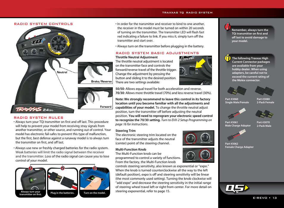 Radio system rules, Radio system basic adjustments, Radio system controls | Traxxas 56036 User Manual | Page 13 / 36