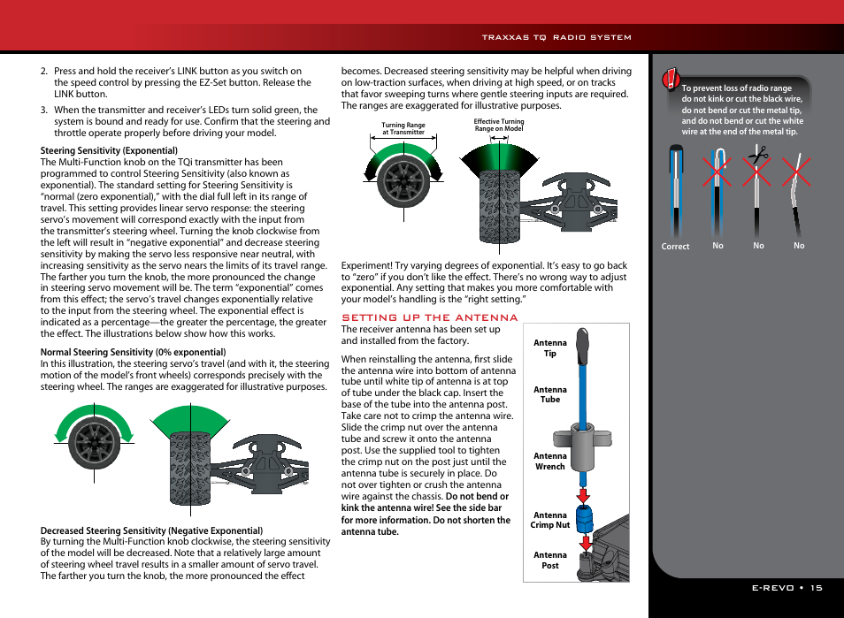 Setting up the antenna | Traxxas 56036 User Manual | Page 15 / 36