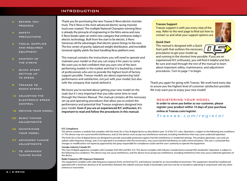 Introduction, Registering your model | Traxxas 56036 User Manual | Page 2 / 36