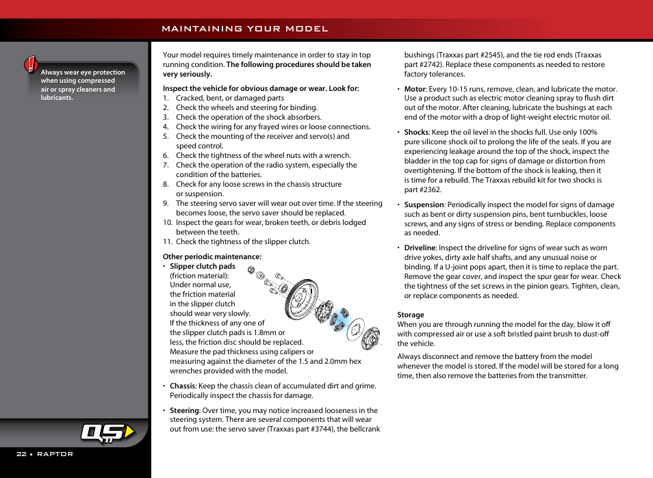 Maintaining your model | Traxxas 58064-1 User Manual | Page 22 / 24